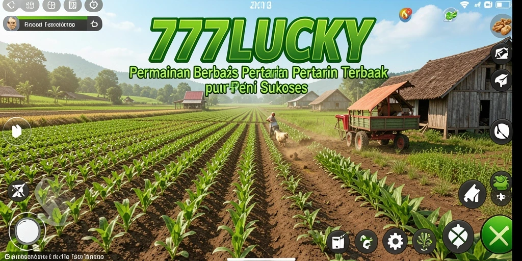 Screenshot menunjukkan gameplay menarik dari 777LUCKY dengan pertanian yang subur.