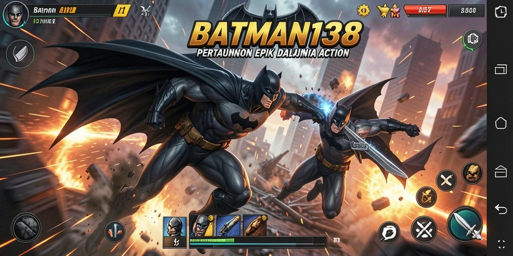 Tampilan aksi seru dalam gameplay BATMAN138 yang mendebarkan.