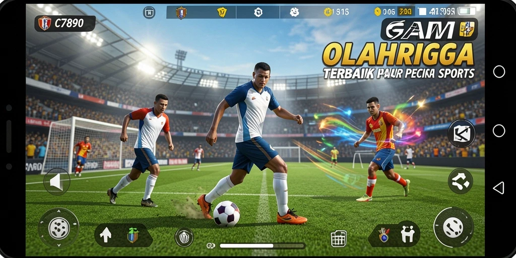 Tampilan gameplay C7890 yang penuh aksi dalam pertandingan olahraga.