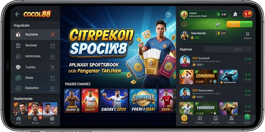 Screenshot COCOL88 menampilkan antarmuka taruhan olahraga yang interaktif.