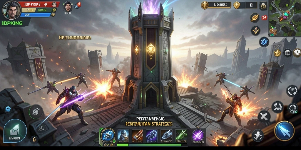Tangkapan layar menampilkan aksi permainan Tower Defense yang menegangkan.