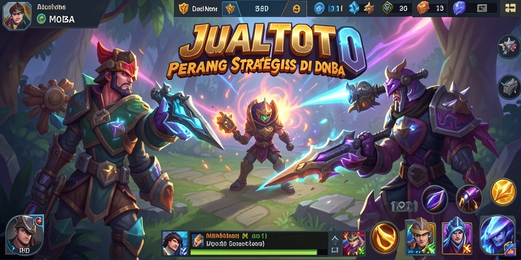 Screenshot gameplay JUALTOTO dengan aksi seru dalam pertempuran strategis.