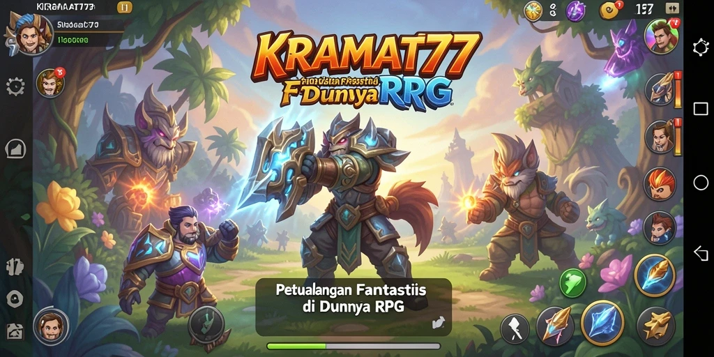 Tampilan gameplay RPG KRAMAT77 yang menawan dan penuh aksi.