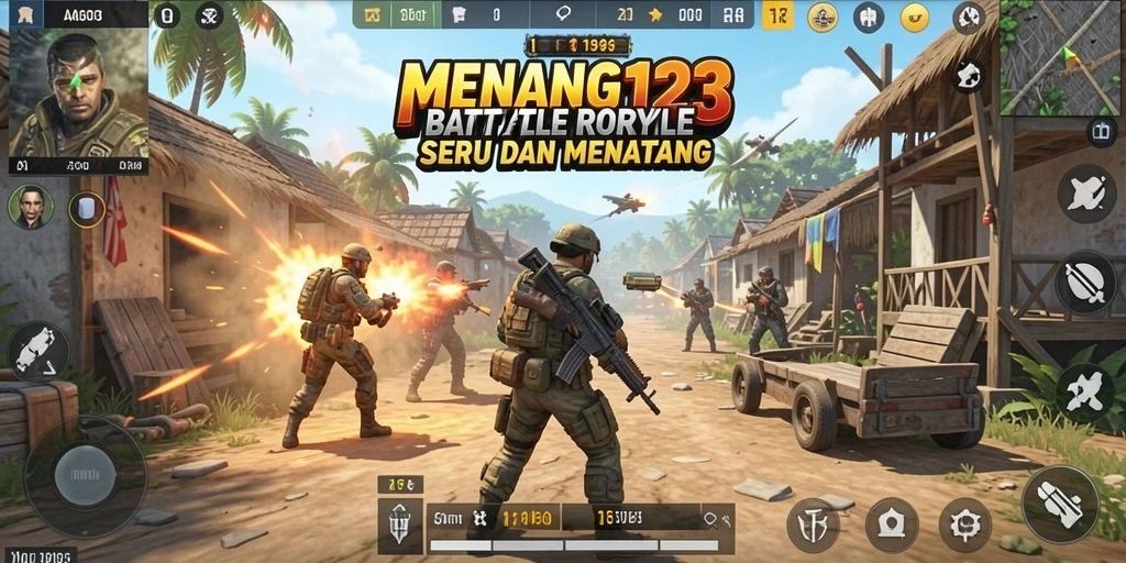Gameplay MENANG123 yang seru di medan pertempuran Battle Royale.