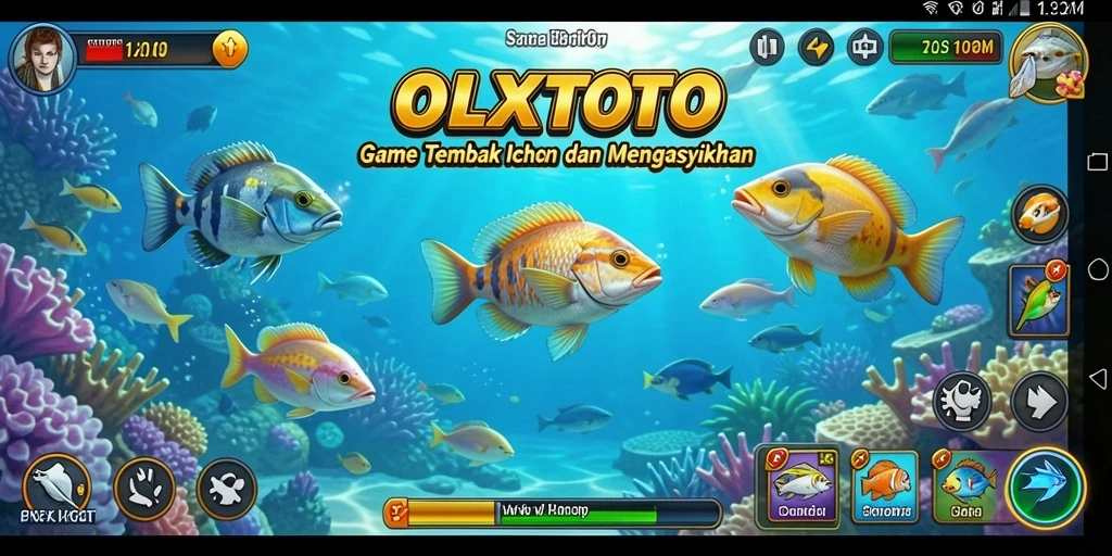 Screenshot gameplay OLXTOTO yang menampilkan aksi tembak ikan seru.
