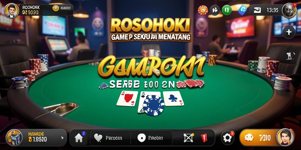 Tampilan screenshot gameplay ROSOHOKI dengan suasana poker yang mendebarkan.