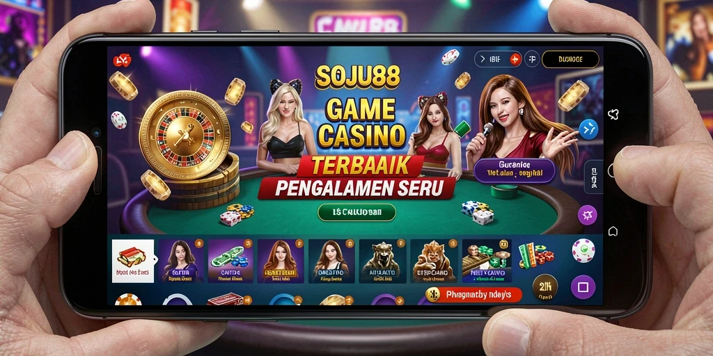 Tampilan gameplay seru di SOJU88 yang menampilkan dealer langsung.