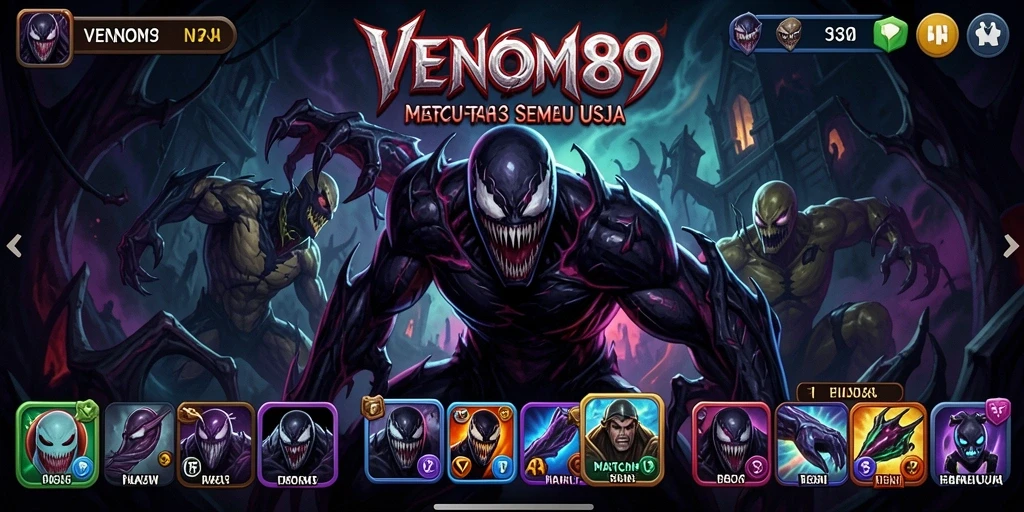 Screenshot menunjukkan gameplay seru dari VENOM889 Match-3.