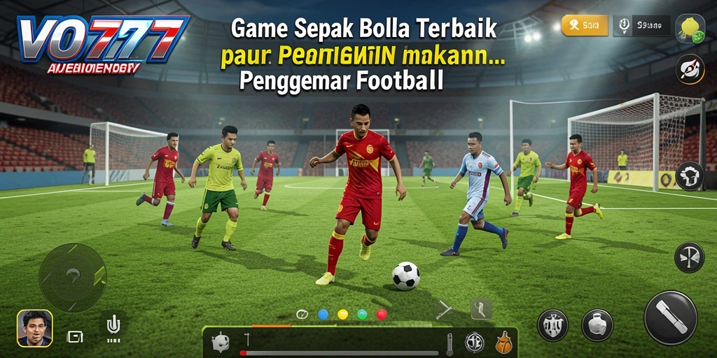 Screenshot VO777 menunjukkan aksi menegangkan dalam permainan sepak bola.